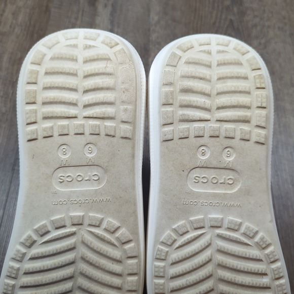 Crocs Classic Crush Butterfly Sandal Iconic Wedge Platform White Woman Size 8 - Picture 14 of 14